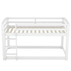Lit superposé pour enfants, lit cadre bois massif pin, montage facile, blanc, 90x200 cm><noscript><img width=