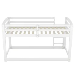 Lit superposé pour enfants, lit cadre bois massif pin, montage facile, blanc, 90x200 cm><noscript><img width=