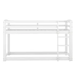 Lit superposé pour enfants, lit cadre bois massif pin, montage facile, blanc, 90x200 cm><noscript><img width=