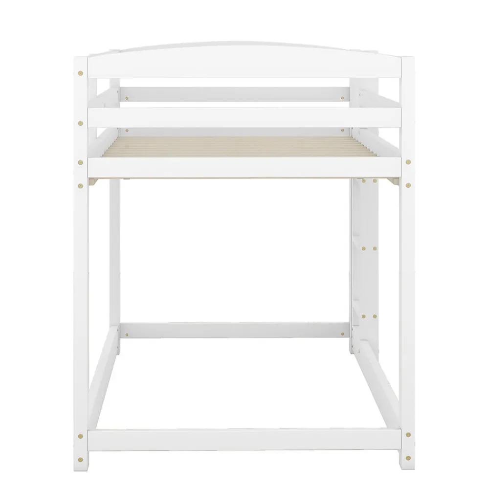 Lit superposé pour enfants, lit cadre bois massif pin, montage facile, blanc, 90x200 cm>Simple Life Hot