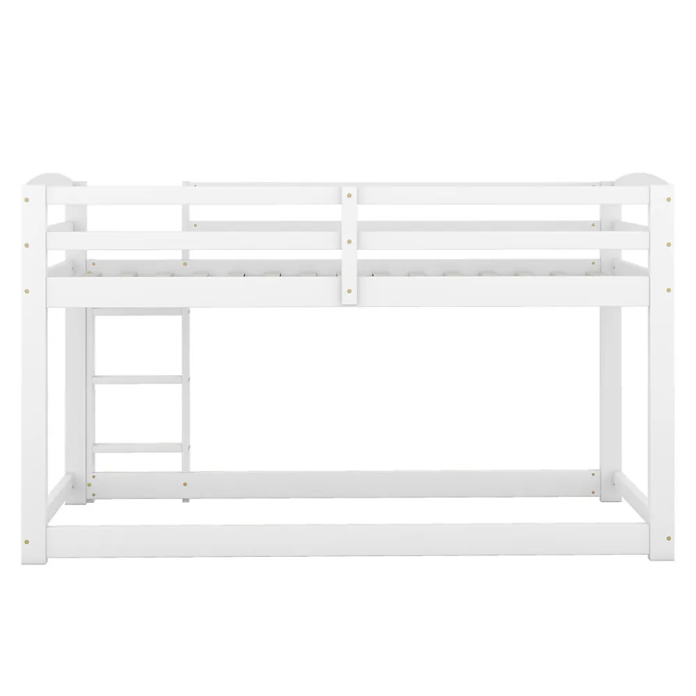 Lit superposé pour enfants, lit cadre bois massif pin, montage facile, blanc, 90x200 cm>Simple Life Hot
