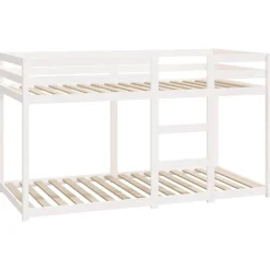 Lit superposé sans matelas blanc 90x190 cm bois de pin massif><noscript><img width=
