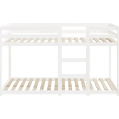 Lit superposé sans matelas blanc 90x190 cm bois de pin massif><noscript><img width=