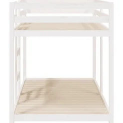 Lit superposé sans matelas blanc 90x190 cm bois de pin massif><noscript><img width=
