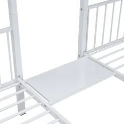 ProximaX Lit superposé triple, cadre de lit métallique, 140x200cm et 2 lit 90x200cm, avec échelle et 2 tiroirs, sommier inclus, blanc*Enfant Lit Enfant
