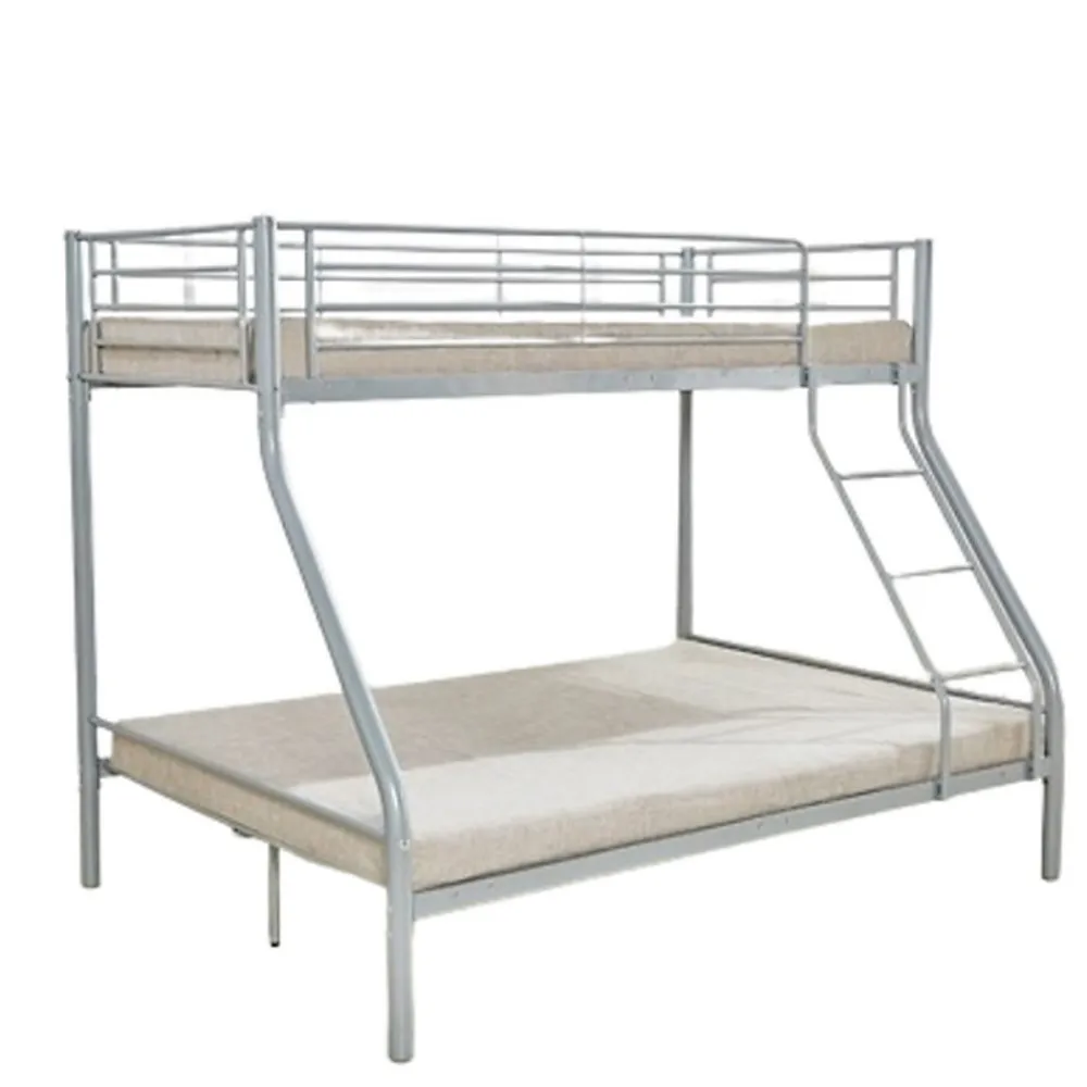 Lit superposé TRYO 3 places Métal gris 90x200 cm et 140x200 cm Sommier inclus>Meublorama Discount