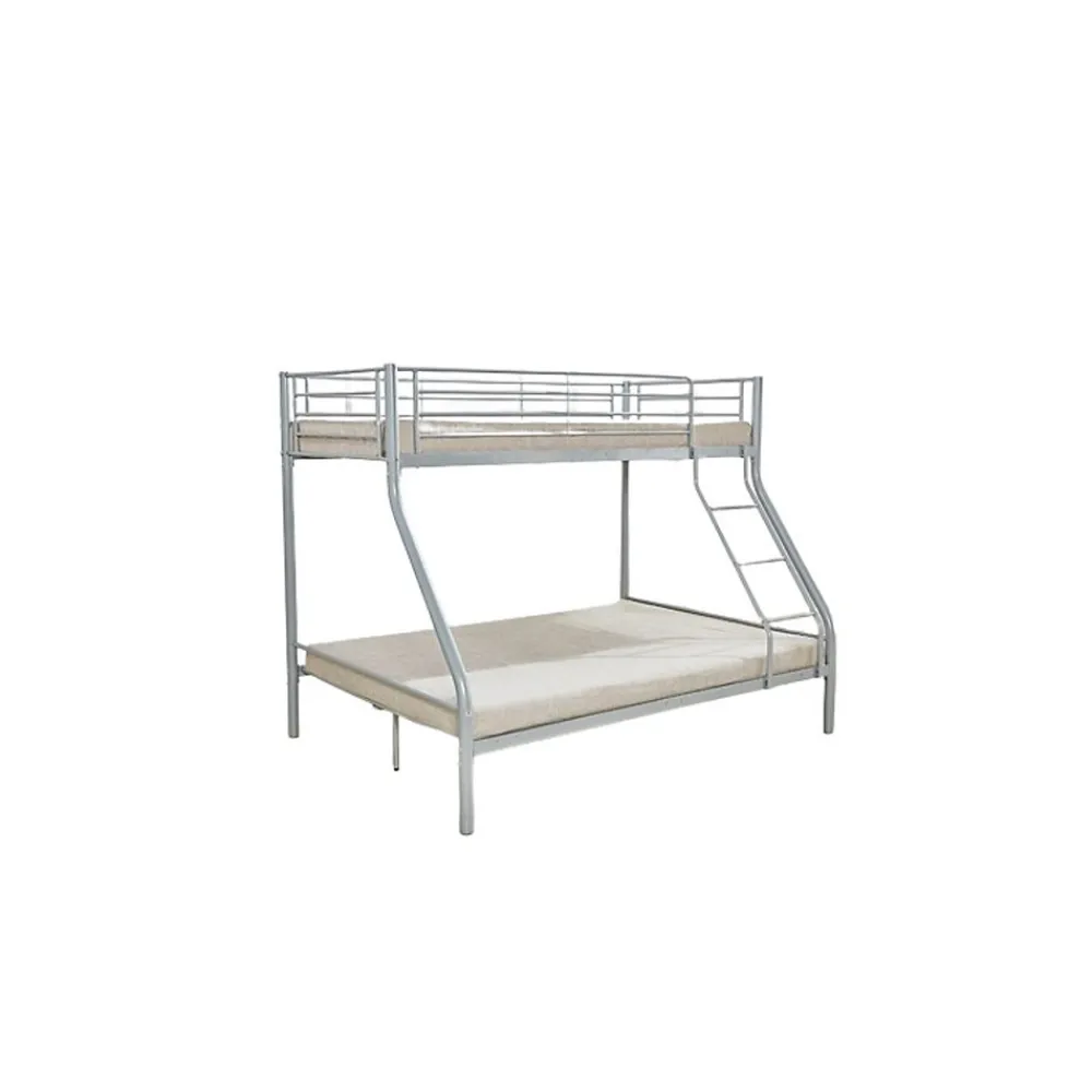 Lit superposé TRYO 3 places Métal gris 90x200 cm et 140x200 cm Sommier inclus>Meublorama Discount
