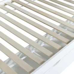 Lit superposé 90x200 cm, avec fenêtre, toboggan, étagères, 4 rangements, cadre bois><noscript><img width=