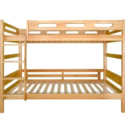 Redom Lit superposé 90x200 cm séparable en 2 lits simples, structure bois massif naturel, montage facile*Enfant Lit Enfant