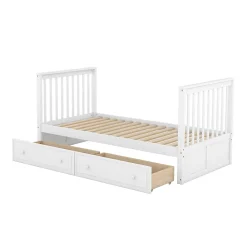 ProximaX Lit superposé 90x200cm pour enfants avec tiroirs, convertible, fonctionnel, blanc, Lit cabriolet pratique et gain de place*Enfant Lit Enfant