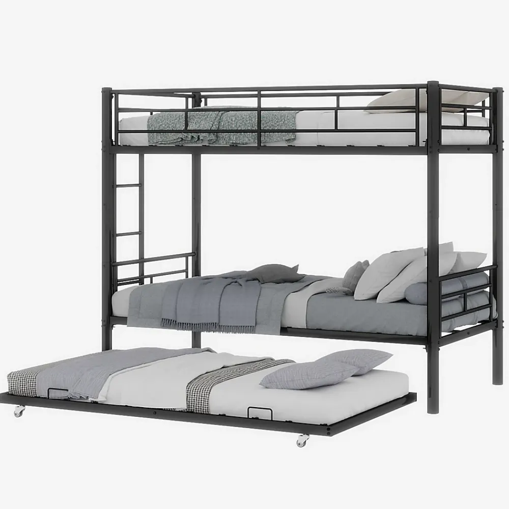 Redom Lit superposé 196,6x97,8x156,5 cm en métal noir, convertible en 2 lits avec échelle antidérapante*Enfant Lit Enfant