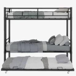 Redom Lit superposé 196,6x97,8x156,5 cm en métal noir, convertible en 2 lits avec échelle antidérapante*Enfant Lit Enfant
