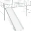 Lit Superpose avec Echelle et Toboggan Amovible Cadre de Lit pour Enfant avec Cloture de Securite>Giantex Discount