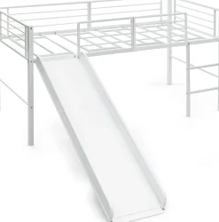 Lit Superpose avec Echelle et Toboggan Amovible Cadre de Lit pour Enfant avec Cloture de Securite>Giantex Discount
