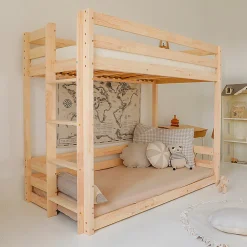 Lit superpose 90x200 au sol sommiers inclus Anaëlle Bois>Petits-Meubles Best