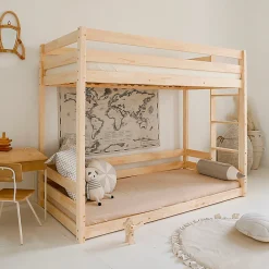 Lit superpose 90x200 au sol sommiers inclus Anaëlle Bois><noscript><img width=