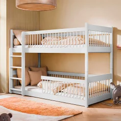 Lit superpose 90x190 au sol sommiers inclus Marion Blanc>Petits-Meubles Discount