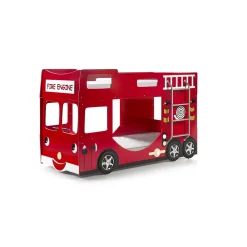 Petits-Meubles Lit superpose 90x200 Camion de pompier sommier inclus Vipack Car Beds - Rouge*Enfant Lit Enfant