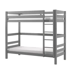Petits-Meubles Lit Superpose 90x200 Hauteur 180 cm Sommier Inclus Vipack Pino Gris*Enfant Lit Enfant