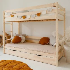 Lit superpose 90x200 sommiers et tiroir inclus Anaëlle Bois><noscript><img width=