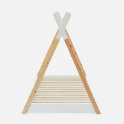 Lit Tipi. pin naturel blanc - sommier à lattes inclus. 90x190cm - Tobias>Sweeek Sale