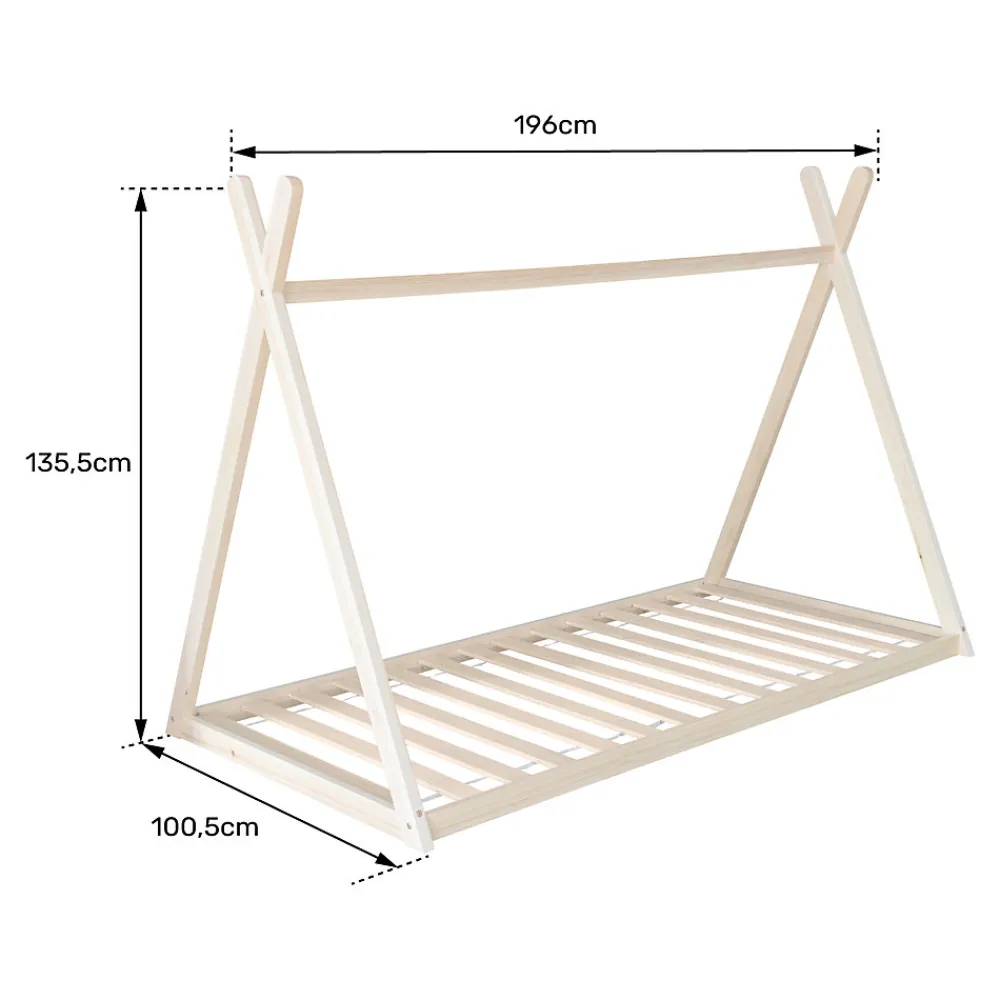 Lit tipi pour enfant 190x90cm en bois VALENTIN ->Happy Garden Sale