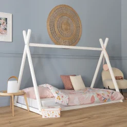 Lit tipi pour enfant 190x90cm blanc VALENTIN ->Happy Garden Clearance
