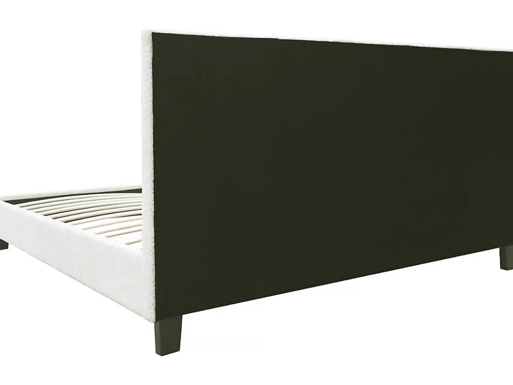 Habitat Et Jardin Lit tissu bouclette avec LED "Maria" 160 x 200 cm Crème* Lit Coffre