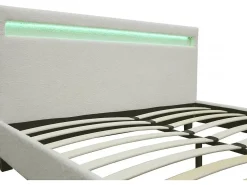 Habitat Et Jardin Lit tissu bouclette avec LED