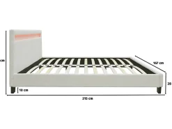 Habitat Et Jardin Lit tissu bouclette avec LED 