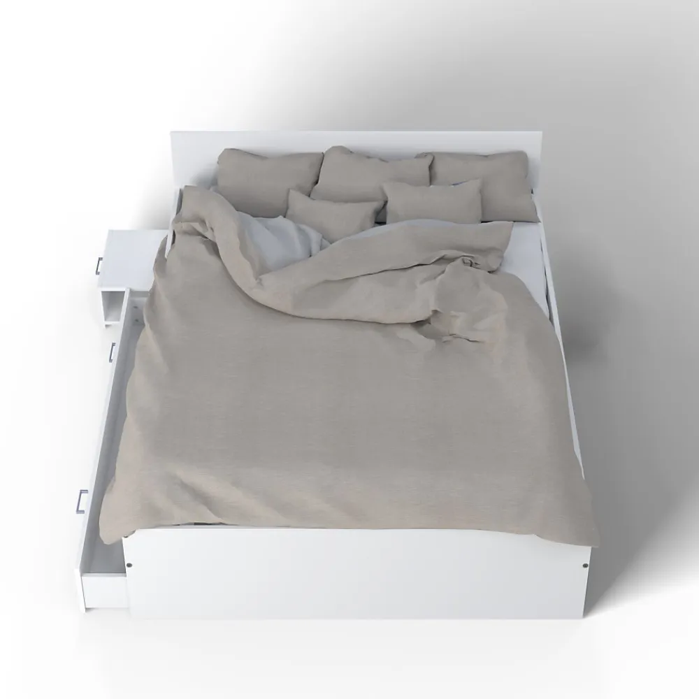 Lit TWIST 160x200 + 1 chevet + 1 tiroir / Blanc>Weber Industries Best