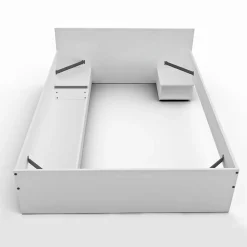 Weber Industries Lit TWIST 140x190 + 2 chevets + 1 tiroir / Blanc* Lit Double