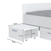 Weber Industries Lit TWIST 90x190 + chevet + tiroir / Blanc* Lit Simple