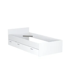 Weber Industries Lit TWIST 90x190 + chevet + tiroir / Blanc* Lit Simple