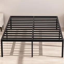 Lit 160x200 avec Sommier, 36 cm Sommier Plateforme Métallique, Cadre de Lit 160 x 200cm pour Rangement sous Le lit><noscript><img width=