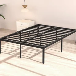 Lit 160x200 avec Sommier, 36 cm Sommier Plateforme Métallique, Cadre de Lit 160 x 200cm pour Rangement sous Le lit><noscript><img width=
