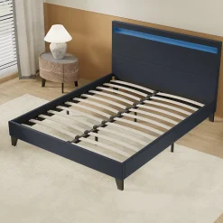 Lit 120x190 cm avec Éclairage LED Simili Noir>November Discount