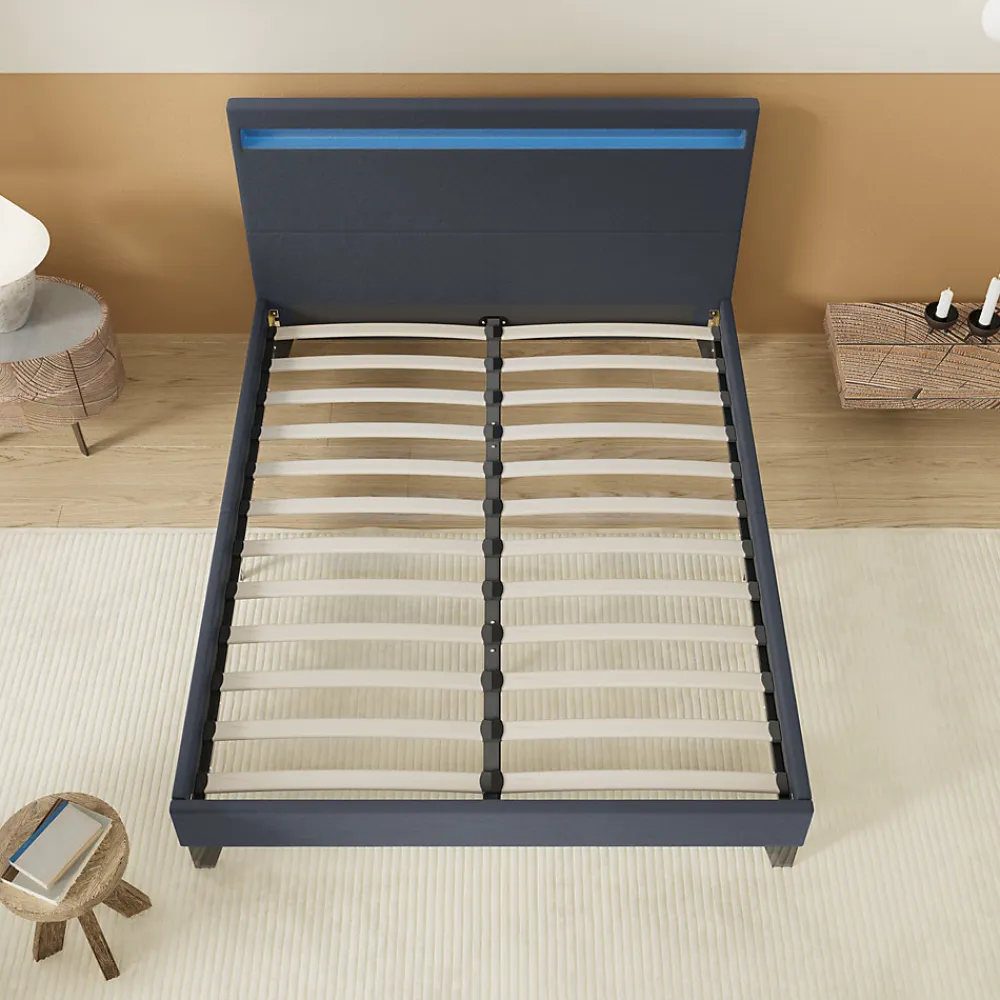 Lit 120x190 cm avec Éclairage LED Simili Noir>November Discount