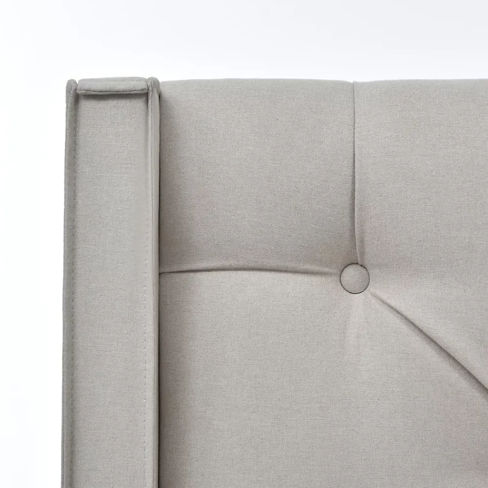 Redom Lit 160x200 cm avec coffre de rangement et tête rembourrée en coton gris clair, cadre bois massif* Lit Avec Rangement