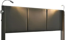 Simple Life Lit 140x200 cm avec coffre lumiere de lecture ports USB cadre PU avec sommier sans matelas* Lit Coffre
