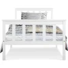 Redom Lit 90x200 cm avec rangement bas et sommier à lattes, cadre pin massif blanc design minimaliste* Ensemble Sommier Et Matelas