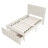 Redom Lit 90x190 cm avec tiroir et grand espace sous-lit 26 cm, design créatif en bois blanc, idéal enfant* Ensemble Sommier Et Matelas
