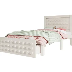 Redom Lit 90x190 cm avec tiroir et grand espace sous-lit 26 cm, design créatif en bois blanc, idéal enfant* Ensemble Sommier Et Matelas
