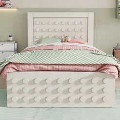 Redom Lit 90x190 cm avec tiroir et grand espace sous-lit 26 cm, design créatif en bois blanc, idéal enfant* Ensemble Sommier Et Matelas