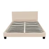 LIT 140x190 cm avec TÊTE de LIT TAPISSÉE en TISSU et SOMMIER en KIT>By Sommiflex. New