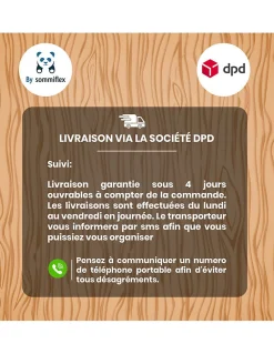 LIT 140x190 cm avec TÊTE de LIT TAPISSÉE en TISSU et SOMMIER en KIT><noscript><img width=