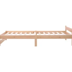 ProximaX Lit 90x200 cm bois massif, cadre avec sommier à lattes et tête de lit, adapté enfants, ados et adultes, couleur naturel* Lit Simple