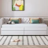Simple Life Lit 90x200 cm, canapé convertible extensible avec sommier à lattes, velours, lit enfant et lit d'appoint - Beige* Lit Coffre