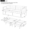 Redom Lit 215x81,5 cm convertible velours, dossiers et accoudoirs multipositions, pieds métal doré, style moderne* Lit Simple