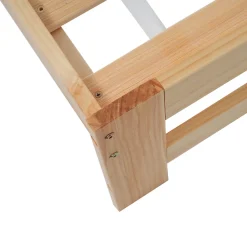 Lit 140x200 cm en bois massif naturel avec tête de lit et sommier à lattes, lit futon solide pour adolescents et adultes><noscript><img width=
